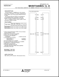 MH8V724AWZJ-5 datasheet: Fast page mode 603979776-bit (8388608- word by 72-bit) dynamic RAM MH8V724AWZJ-5