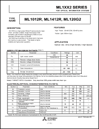 ML1012R datasheet: High power semiconductor laser ML1012R