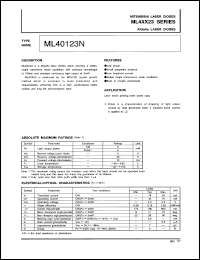 ML40123N datasheet: AIGaAs laser diode ML40123N