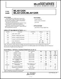 ML44126N datasheet: AIGaAs laser diode ML44126N