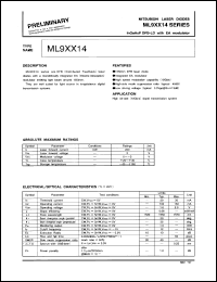ML9XX14 datasheet: AIGaAs DFB-LD with EA modulator laser diode ML9XX14