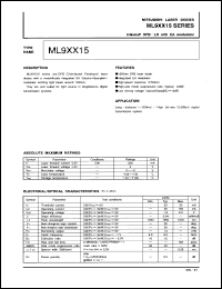 ML9XX15 datasheet: AIGaAs DFB-LD with EA modulator laser diode ML9XX15
