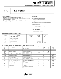 ML9XX18 datasheet: AIGaAs MQW-DFB with EA modulator laser diode ML9XX18