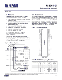 FS6261-01 datasheet: Motherboard clock generator IC FS6261-01