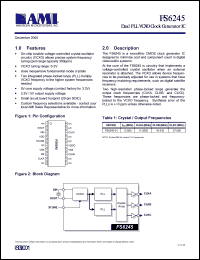 FS6245-01 datasheet: Dual PLL VCHO clock generator IC FS6245-01