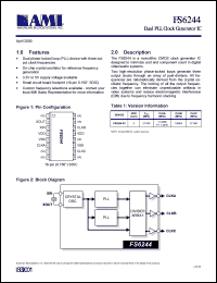 FS6244-03 datasheet: Dual PLL clock generator IC FS6244-03
