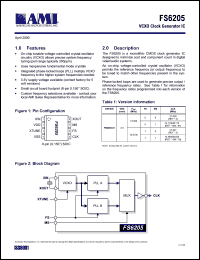 FS6205-01 datasheet: VCXO clock generator IC FS6205-01