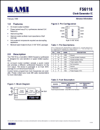 FS6118-01 datasheet: Clock generator IC FS6118-01