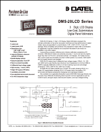 DMS-20LCD-1-9B datasheet: 2V  3 1/2 digit, LCD display low-cost, subminiature digital panel voltmeter DMS-20LCD-1-9B