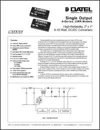 UWR-12/665-D5A datasheet: 12V  6-10W, single output DC/DC converter UWR-12/665-D5A