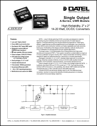 UWR-12/1650-D12A datasheet: 12V  14-20W, single output DC/DC converter UWR-12/1650-D12A