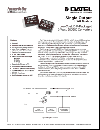 UWR-12/250-D48 datasheet: 12V  3W, single output DC/DC converter UWR-12/250-D48