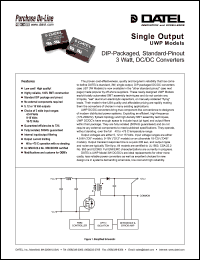 UWP-5/500-D5 datasheet: 5V  3W, single output DC/DC converter UWP-5/500-D5
