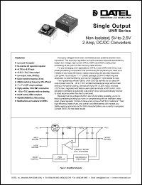 UNR-2.5/2-D5 datasheet:  Non-isolated, 5W, single output DC/DC converter UNR-2.5/2-D5