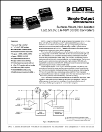 UNR-3.3/3-D5SM datasheet: 3.3V Non-isolated, 3.6-10W, surface-mount DC/DC converter UNR-3.3/3-D5SM