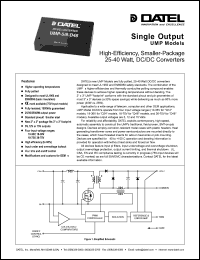 UMP-15/2-Q48 datasheet: 15V 25-40W, single output DC/DC converter UMP-15/2-Q48