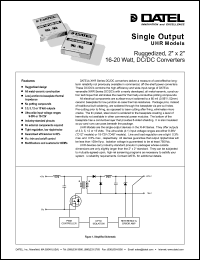 UHR-15/1300-D12 datasheet: 15V 16-20W, single output DC/DC converter UHR-15/1300-D12