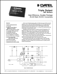 TMP-5/5-15/1-D48 datasheet: 40W, triple output DC/DC converter TMP-5/5-15/1-D48