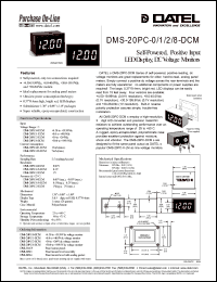 DMS-20PC-8-DCM datasheet: Self-powered, LED display, DC voltage monitor DMS-20PC-8-DCM