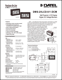 DMS-20LCD-0-DCM datasheet: Self-powered, LCD display digital, DC voltage monitat DMS-20LCD-0-DCM