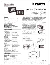 DMS-20LCD-1-DCM datasheet: Self-powered, LCD display digital, DC voltage monitat DMS-20LCD-1-DCM