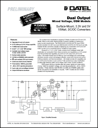 DSM-5/2.65-3.3/3-D48S datasheet: 5V and 3.3V Surface-mount, 15W, DC/DC converter DSM-5/2.65-3.3/3-D48S