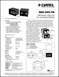 DMS-20PC-3-FM datasheet: Self-powered, 3-digit,LED  AC line frequency monitor DMS-20PC-3-FM
