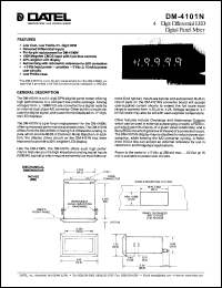 DM-4101N-1 datasheet:  4 1/2 digit differential LED digital panel meter DM-4101N-1