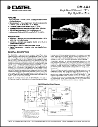 DM-LX3-1 datasheet: Single board differential LCD, 3 1/2 digit panel meter DM-LX3-1