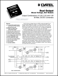 DLV-3.3/6-1.8/7-D24T datasheet: 3.3V and 1.8V 30W Dual output mixed voltageDC/DC converter DLV-3.3/6-1.8/7-D24T