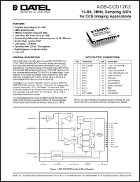 ADS-CCD1202MC datasheet: 12-bit, 2MHz, sampling A/D optimized for CCD application ADS-CCD1202MC