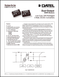 BWR-5/250-D48 datasheet: 5V    3W, dual output  DC/DC converter BWR-5/250-D48