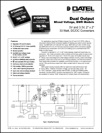 BWR-5/6-3.3/7-D24s datasheet: 5V and 3.3V,   33W, dual output, mixed-voltage  DC/DC converter BWR-5/6-3.3/7-D24s