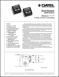 BWR-12/210-D48 datasheet: 12V   Miniature, 5W  DC/DC converter BWR-12/210-D48