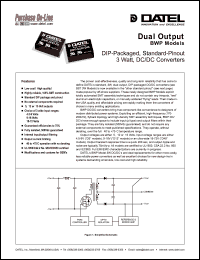 BWP-12/105-D5 datasheet: 12V   3W, dual output DC/DC converter BWP-12/105-D5