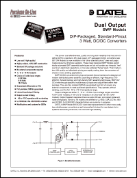 BWP-5/250-D48 datasheet: 5V   3W, dual output DC/DC converter BWP-5/250-D48