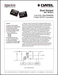 BST-15/100-D12 datasheet: 15V   3W, dual output DC/DC converter BST-15/100-D12
