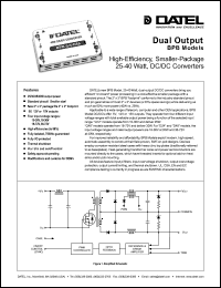 BPB-15/1.3-Q12 datasheet: 15V   25-40W, dual output DC/DC converter BPB-15/1.3-Q12
