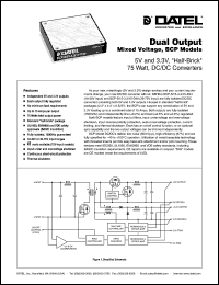 BCP-5/15-3.3/15-D24S datasheet: 15A, 75W, dual output,mixed voltage DC/DC converter BCP-5/15-3.3/15-D24S