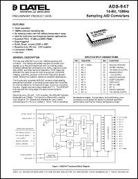 ADS-947GM datasheet: 14-Bit, 10MHz, sampling  A/D converter ADS-947GM