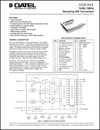 ADS-944/883 datasheet: 14-Bit, 5MHz, sampling  A/D converter ADS-944/883