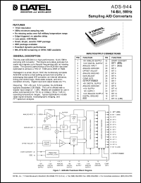 ADS-944MM datasheet: 14-Bit, 5MHz, sampling  A/D converter ADS-944MM
