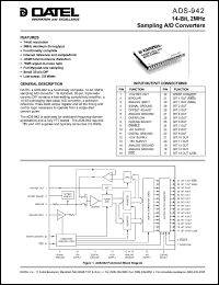 ADS-942MC datasheet: 14-Bit, 2MHz,  sampling  A/D converter ADS-942MC