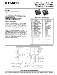 ADC-318 datasheet: 8-Bit, 120 MHz, full-flash A/D converter ADC-318