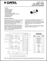 ADC-207MC datasheet: 7-Bit, 20 MHz, CMOS flash A/D converter ADC-207MC