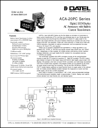 ACA-20PC-4-DC3-GS datasheet: 100.0A  digital, LED-display AC ammeter ACA-20PC-4-DC3-GS