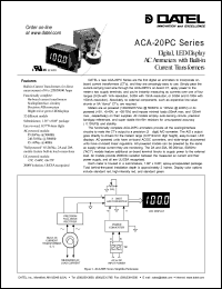 ACA-20PC-4-AC3-RL datasheet: 100.0A  digital, LED-display AC ammeter ACA-20PC-4-AC3-RL