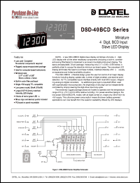 DMS-40BCD-RL datasheet: Miniature 4 1/2 digit, BCD input slave LED display DMS-40BCD-RL