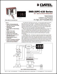 DMS-20PC-4/20P datasheet: Subminiature 4-20mA loop-powered 3 1/2 digit, LED processmonitor DMS-20PC-4/20P