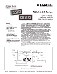 DMS-30LCD-0-5B datasheet: 200mV  3 1/2 digit, LCD display low-power, miniature digital panel voltmeter DMS-30LCD-0-5B